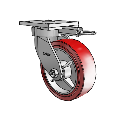 4 Series Kingpinless Casters Top Plate Swivel Caster with 6 x 2 Polyurethane HI-TECH wheel