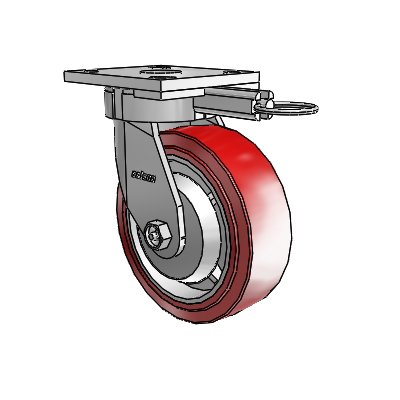 4 Series Kingpinless Casters Top Plate Swivel Caster with 6 x 2 Polyurethane HI-TECH wheel