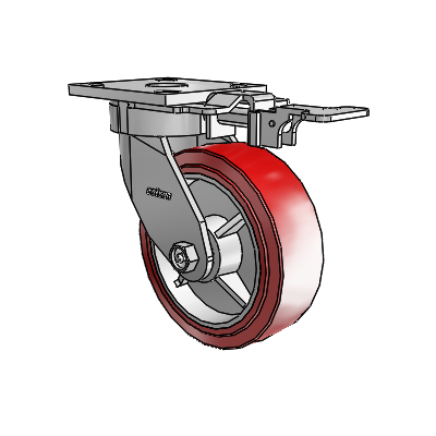 4 Series Kingpinless Casters Top Plate Swivel Caster with 6 x 2 Polyurethane HI-TECH wheel