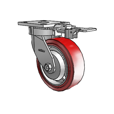 4 Series Kingpinless Casters Top Plate Swivel Caster with 6 x 2 Polyurethane HI-TECH wheel