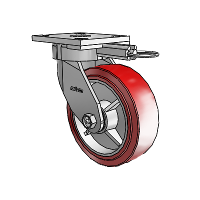 4 Series Kingpinless Casters Top Plate Swivel Caster with 6 x 2 Polyurethane HI-TECH wheel