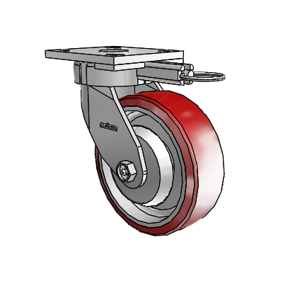 Roulettes sans pivot de la série 4 – Roulette pivotante à plaque supérieure avec roue en polyuréthane Moldon 6 x 2 (noyau en aluminium)