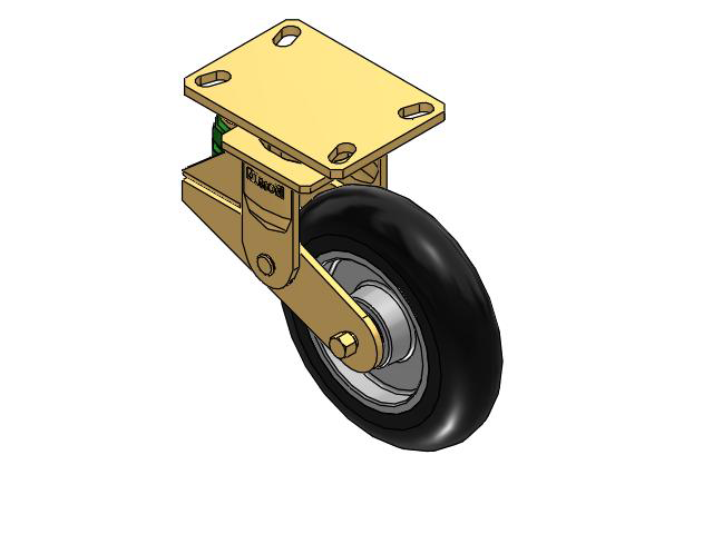 141 Series Top Plate Swivel Caster with 8 x 2 Black Tread on Aluminum Core UA - Magnum Polyurethane (Aluminum Core) Wheel