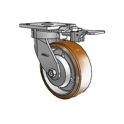 4 Series Kingpinless Casters Top Plate Swivel Caster with 6 x 2 Moldon Nylon (Aluminum Core) wheel
