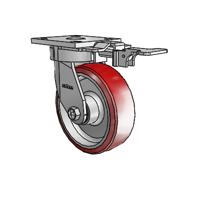 Roulettes sans pivot de la série 4 – Roulette pivotante à plaque supérieure avec roue en polyuréthane Moldon 6 x 2 (noyau en aluminium)