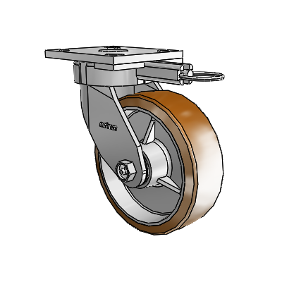 4 Series Kingpinless Casters Top Plate Swivel Caster with 6 x 2 Moldon Nylon (Aluminum Core) wheel