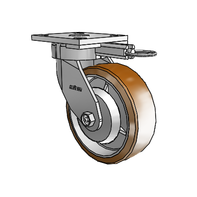 4 Series Kingpinless Casters Top Plate Swivel Caster with 6 x 2 Moldon Nylon (Aluminum Core) wheel