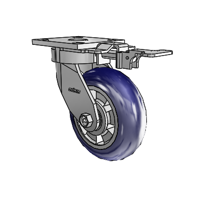 4 Series Kingpinless Casters Top Plate Swivel Caster with 6 x 2 Triumph (Round/Blue) wheel