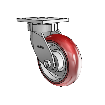 4 Series Kingpinless Casters Top Plate Swivel Caster with 6 x 2 CG Max Maroon wheel