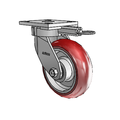 4 Series Kingpinless Casters Top Plate Swivel Caster with 6 x 2 CG Max Maroon wheel