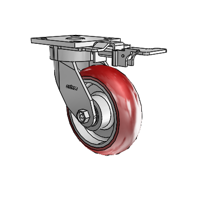 4 Series Kingpinless Casters Top Plate Swivel Caster with 6 x 2 CG Max Maroon wheel