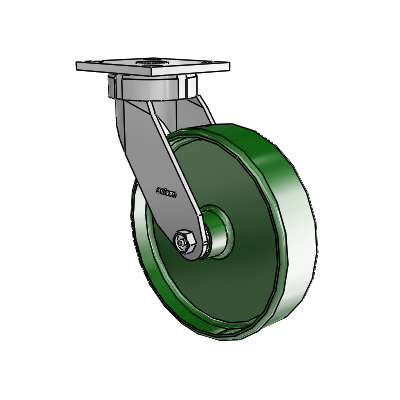 4 Series Kingpinless Casters Top Plate Swivel Caster with 8 x 2 Cast Iron wheel