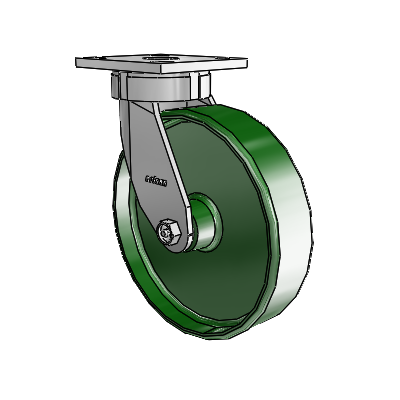 4 Series Kingpinless Casters Top Plate Swivel Caster with 8 x 2 Cast Iron wheel