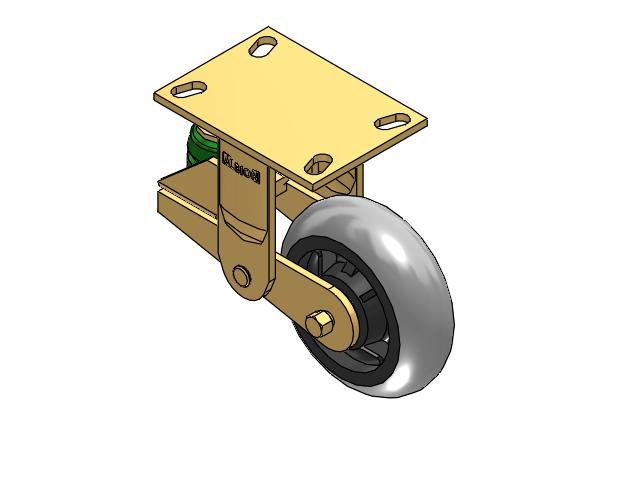 141 Series Top Plate Rigid Caster with 6 x 2 Grey Tread on Grey Core XP - X-treme Plus Solid Polyurethane Wheel