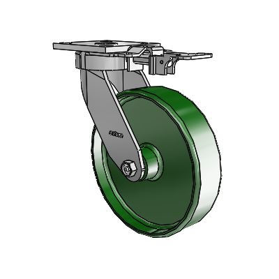 4 Series Kingpinless Casters Top Plate Swivel Caster with 8 x 2 Cast Iron wheel