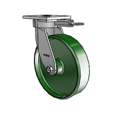 4 Series Kingpinless Casters Top Plate Swivel Caster with 8 x 2 Cast Iron wheel