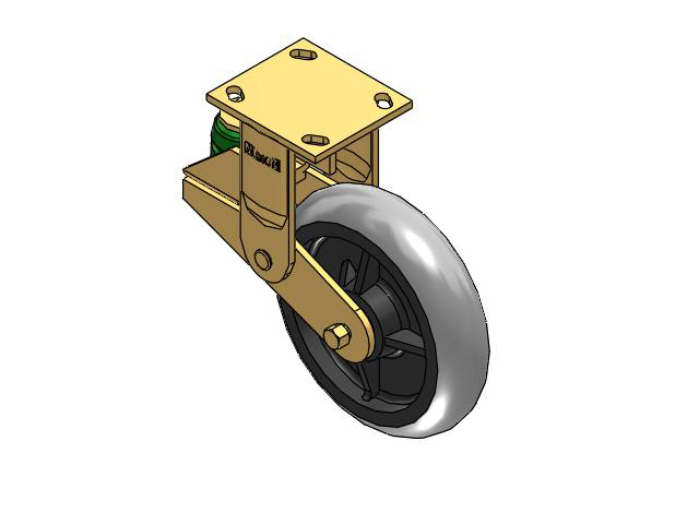 141 Series Top Plate Rigid Caster with 8 x 2 Grey Tread on Grey Core XP - X-treme Plus Solid Polyurethane Wheel