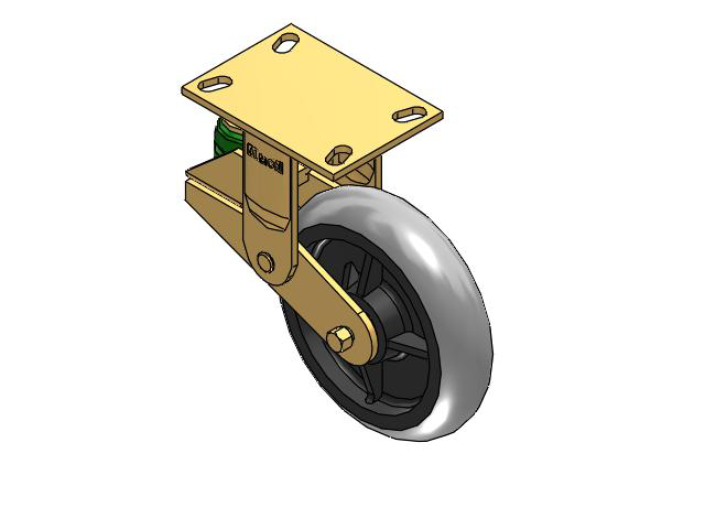 141 Series Top Plate Rigid Caster with 8 x 2 Grey Tread on Grey Core XP - X-treme Plus Solid Polyurethane Wheel