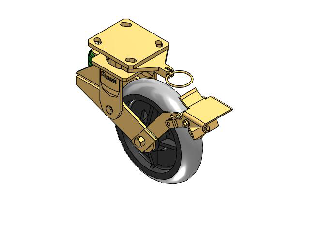 141 Series Top Plate Swivel Caster with 8 x 2 Grey Tread on Grey Core XP - X-treme Plus Solid Polyurethane Wheel and Brake