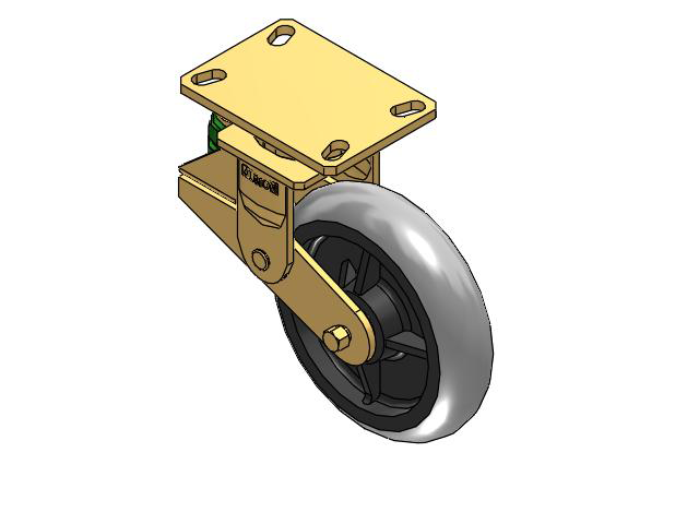 141 Series Top Plate Swivel Caster with 8 x 2 Grey Tread on Grey Core XP - X-treme Plus Solid Polyurethane Wheel