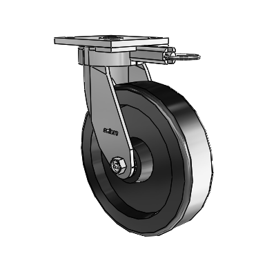 4 Series Kingpinless Casters Top Plate Swivel Caster with 8 x 2 Phenolic wheel