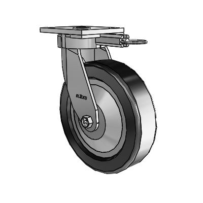4 Series Kingpinless Casters Top Plate Swivel Caster with 8 x 2 Phenolic wheel