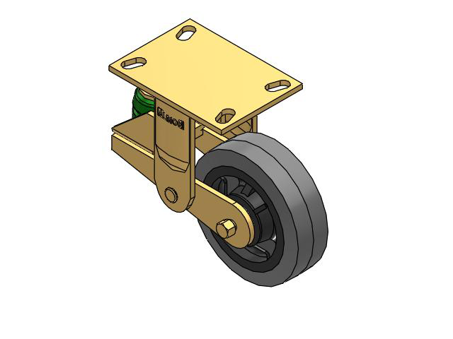 141 Series Top Plate Rigid Caster with 6 x 2 Grey Tread on Grey Core XS - Performa X-tra Soft Rubber (Flat) - Prevenz Antimicrobial Wheel