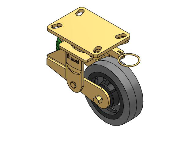 141 Series Top Plate Swivel Caster with 6 x 2 Grey Tread on Grey Core XS - Performa X-tra Soft Rubber (Flat) - Prevenz Antimicrobial Wheel