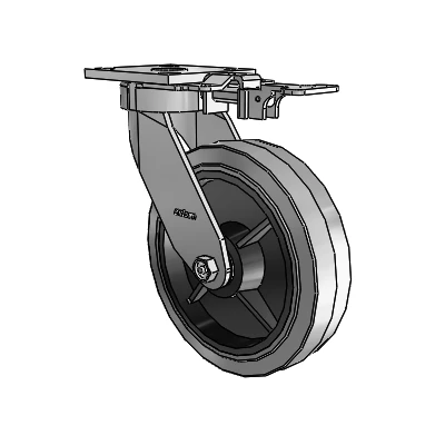4 Series Kingpinless Casters Top Plate Swivel Caster with 8 x 2 Performa Rubber (Flat/Conductive) wheel