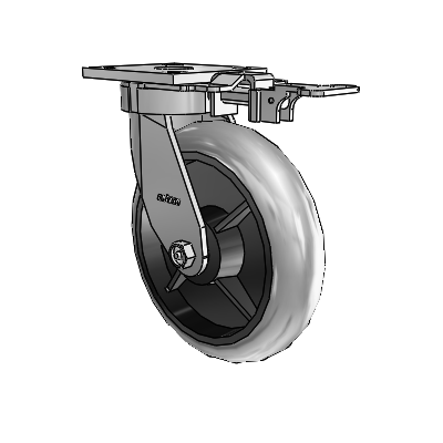 4 Series Kingpinless Casters Top Plate Swivel Caster with 8 x 2 Performa Rubber (Round/Conductive) wheel