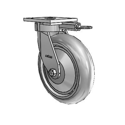 4 Series Kingpinless Casters Top Plate Swivel Caster with 8 x 2 Performa Rubber (Round/Grey) wheel