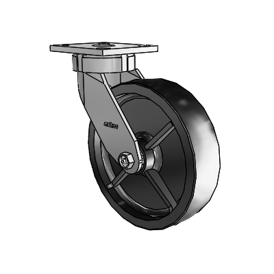4 Series Kingpinless Casters Top Plate Swivel Caster with 8 x 2 Polyolefin wheel