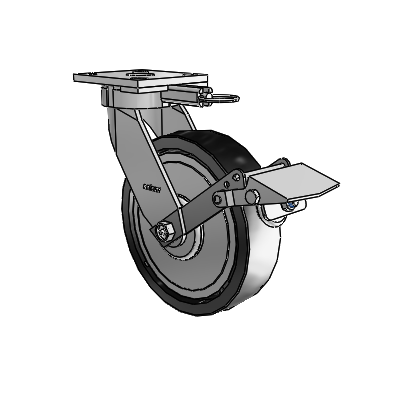 4er-Serie, kingpinlose Lenkrollen, Lenkrolle mit oberer Platte, 8 x 2 Polyolefin-Rad und Tread-Lock-Bremse