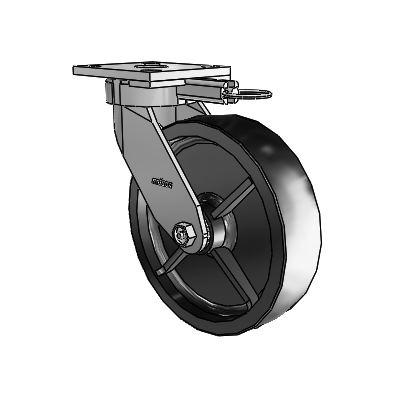 4 Series Kingpinless Casters Top Plate Swivel Caster with 8 x 2 Polyolefin wheel
