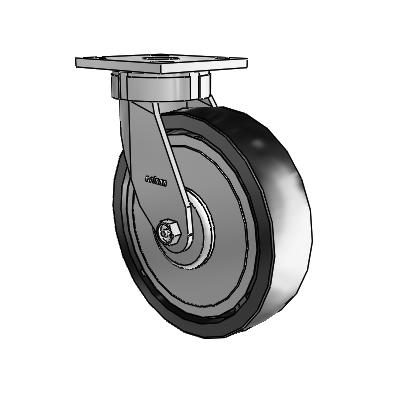 4 Series Kingpinless Casters Top Plate Swivel Caster with 8 x 2 Polyolefin wheel