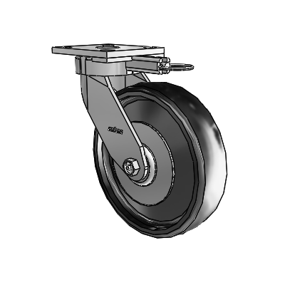 4 Series Kingpinless Casters Top Plate Swivel Caster with 8 x 2 Endura Solid Elastomer wheel