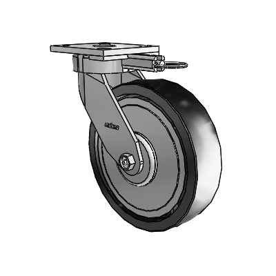 4 Series Kingpinless Casters Top Plate Swivel Caster with 8 x 2 Polyolefin wheel