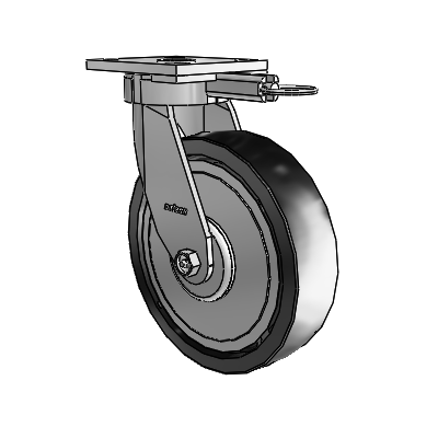 4 Series Kingpinless Casters Top Plate Swivel Caster with 8 x 2 Polyolefin wheel