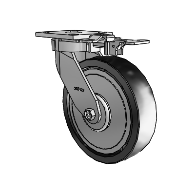 4 Series Kingpinless Casters Top Plate Swivel Caster with 8 x 2 Polyolefin wheel