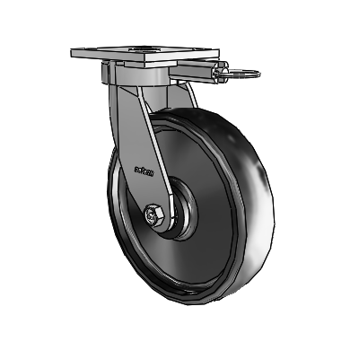 4 Series Kingpinless Casters Top Plate Swivel Caster with 8 x 2 Endura Solid Elastomer wheel