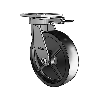 4 Series Kingpinless Casters Top Plate Swivel Caster with 8 x 2 Polyolefin wheel