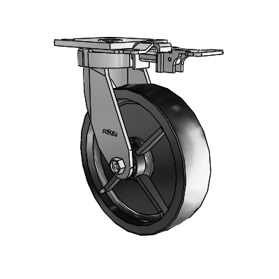 4 Series Kingpinless Casters Top Plate Swivel Caster with 8 x 2 Polyolefin wheel