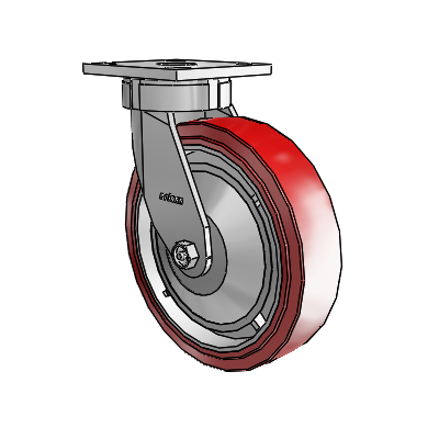 4 Series Kingpinless Casters Top Plate Swivel Caster with 8 x 2 Polyurethane HI-TECH wheel