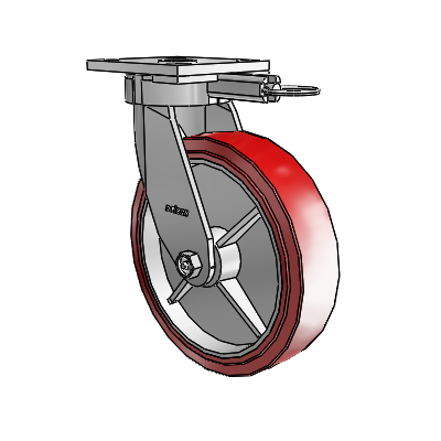 4 Series Kingpinless Casters Top Plate Swivel Caster with 8 x 2 Polyurethane HI-TECH wheel