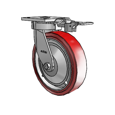 4 Series Kingpinless Casters Top Plate Swivel Caster with 8 x 2 Polyurethane HI-TECH wheel