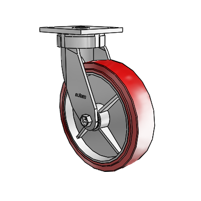 4 Series Kingpinless Casters Top Plate Swivel Caster with 8 x 2 Polyurethane HI-TECH wheel