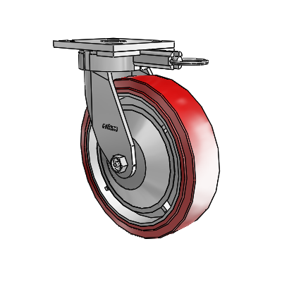 4 Series Kingpinless Casters Top Plate Swivel Caster with 8 x 2 Polyurethane HI-TECH wheel