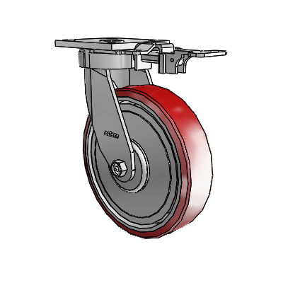 4 Series Kingpinless Casters Top Plate Swivel Caster with 8 x 2 Moldon Polyurethane (Aluminum Core) wheel