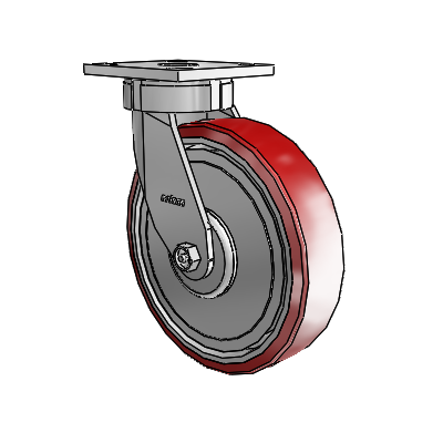 Roulettes sans pivot de la série 4 – Roulette pivotante à plaque supérieure avec roue en polyuréthane Moldon 8 x 2 (noyau en aluminium)