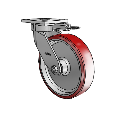 Roulettes sans pivot de la série 4 – Roulette pivotante à plaque supérieure avec roue en polyuréthane Moldon 8 x 2 (noyau en aluminium)